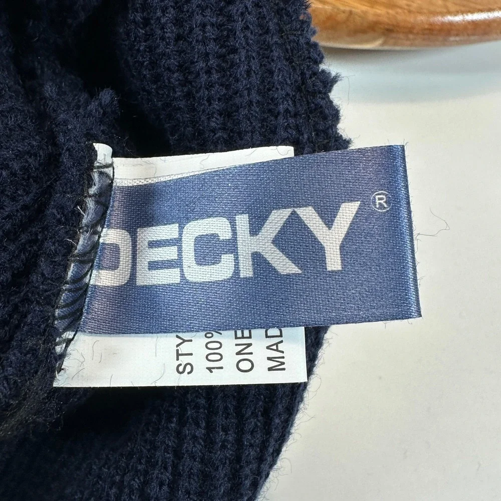 Decky US Air Force Retired Beanie Navy‎ Blue Knit Hat Military Veteran Pin USA